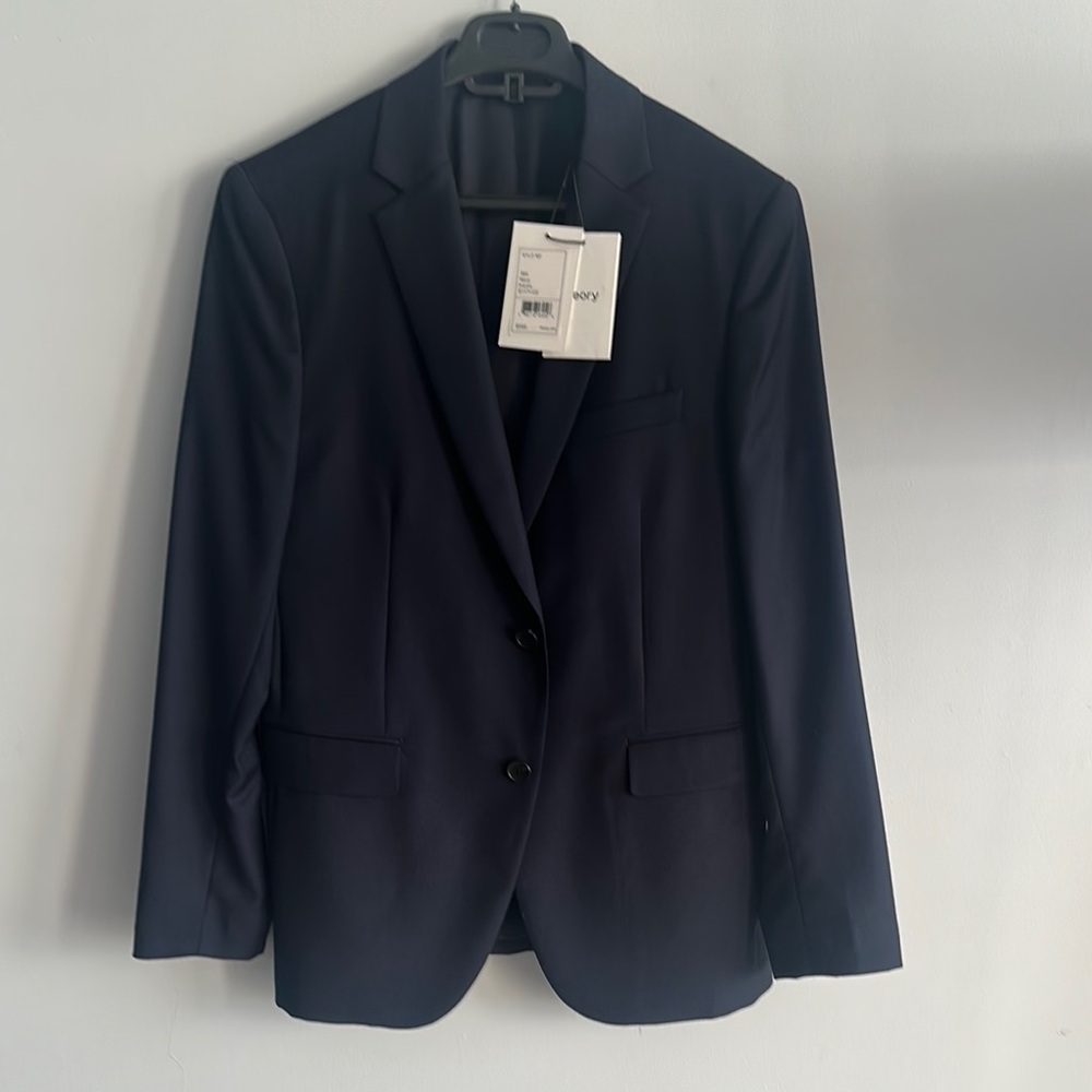 NWT Theory Blue Sport Coat Classic Xylo NP Size 38S VALUE!